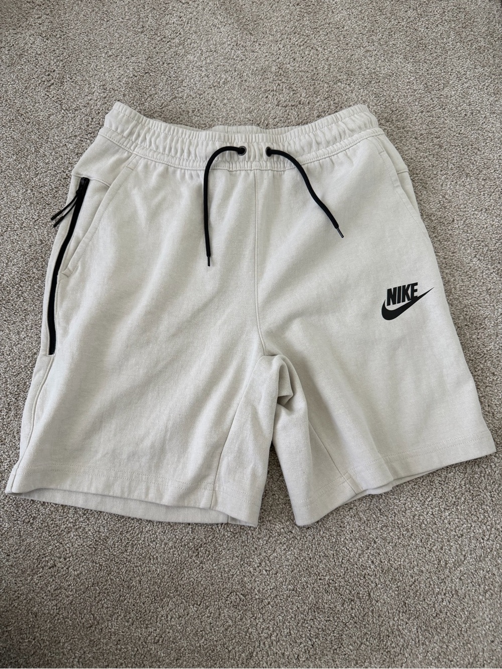 Nike Men's Ivory Shorts with Drawstring